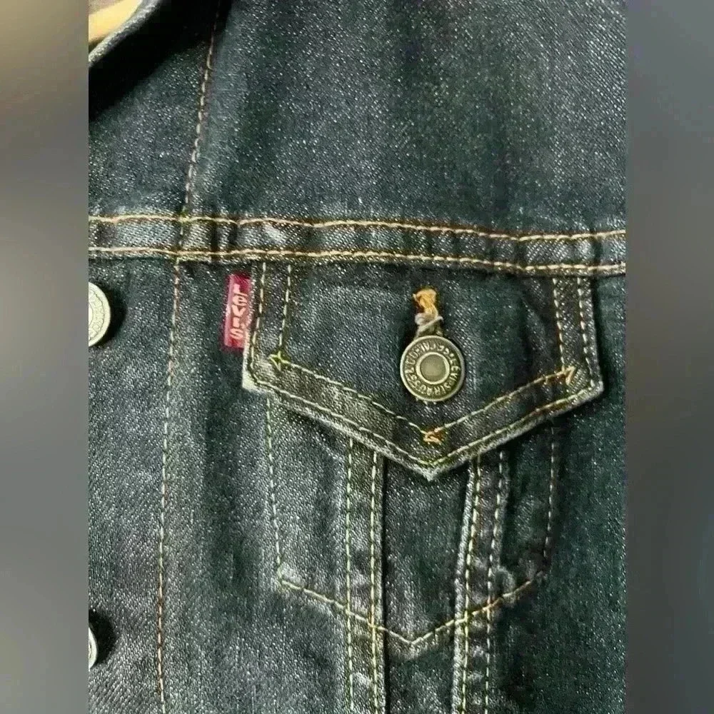 Vintage Levi’s Red Tab 90s Womens Dark Denim Country Western Jacket Medium - Picture 6 of 13
